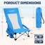 Chaise pliante à haut dossier pour camping avec sac isotherme et coussin (paquet de 2)-1323317647
