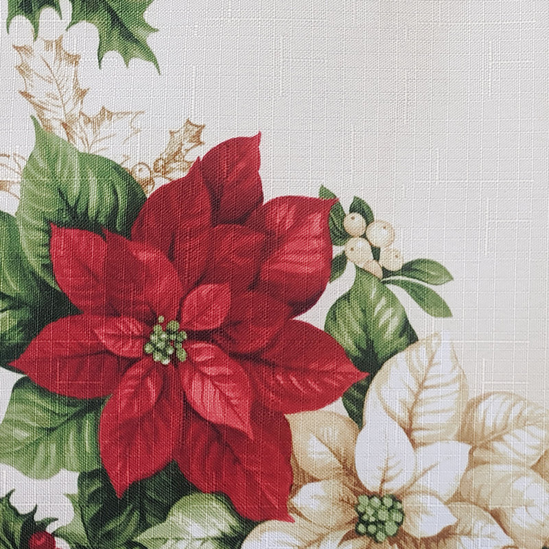 Farias Floral Oblong Christmas Tablecloth, 144" L x 60" W