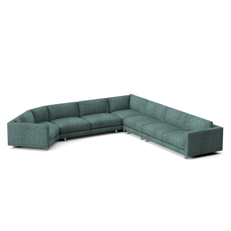 Avanni Patio Sectional with Sunbrella Cushions, Beige Linen 6025-012, Silver