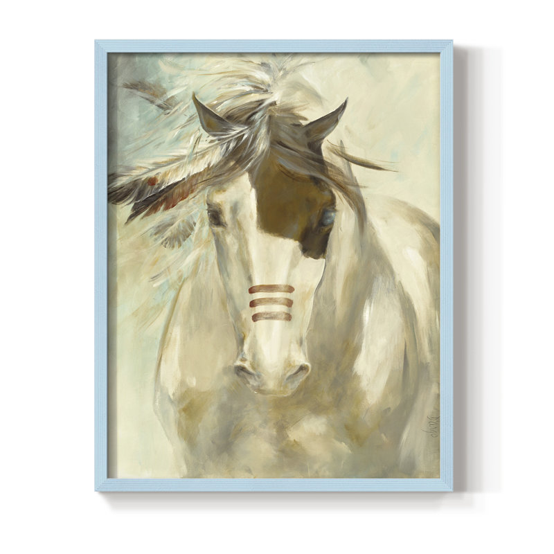 Warrior Framed Print - Solid Wood, Blue, 10" H x 8" W