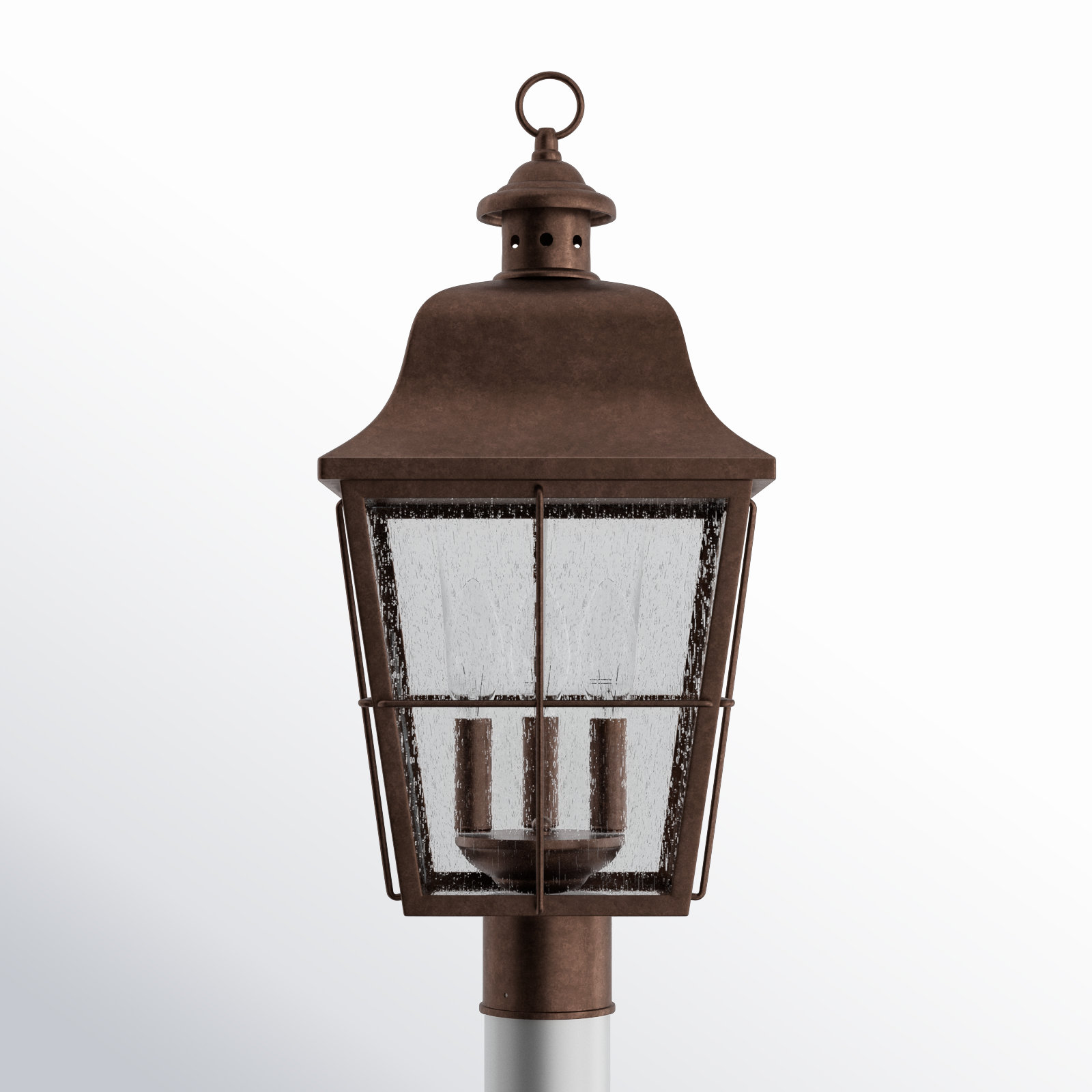 Merton Seeded Outdoor Lantern Head, Copper Bronze