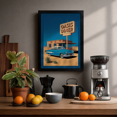 Oasis Diner Retro - Framed Print