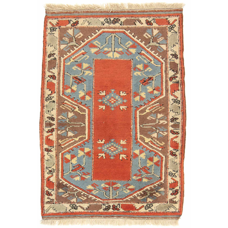 Rectangle 82 cm x 113 cm Oriental Wool Hand Woven Area Rug