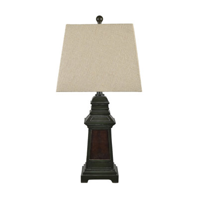 29" Resin Table Lamp With Tan Shade