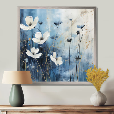 «White and Blue Fields of Wildflower Beauty» sur impression sur toile