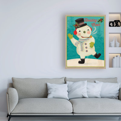 Reproduction d’art sur toile, "Retro Christmas 3" par Holli Conger
