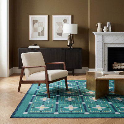 Tapis lavable à carreaux pour jardin de Society6