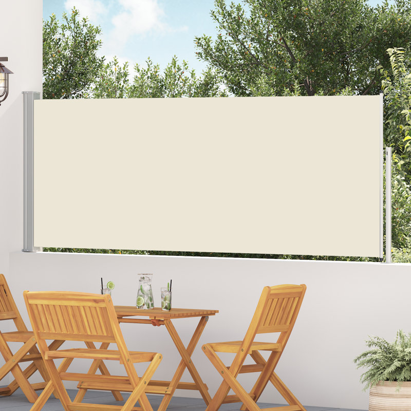 Polyester Cover Patio Retractable Awning, 47.2" H x 196.9" W