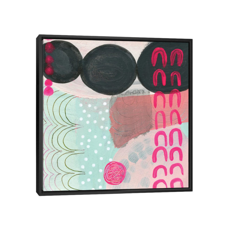 « black points », reproduction d’art sur toile, H 18 po x l 18 po x P 1,5 po, Toile avec cadre noir, Pas de tapis