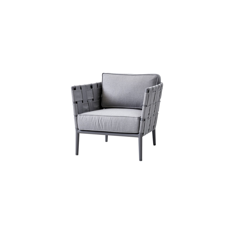 Conic Patio Chair with Cushions, Light Gray