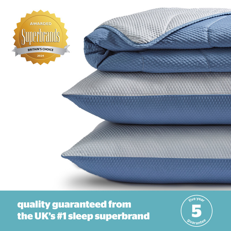 Silentnight Summer Breeze Duvet And Pillowcase Set, 2.5 Tog, Lightweight and Cool, Single, Blue/Grey