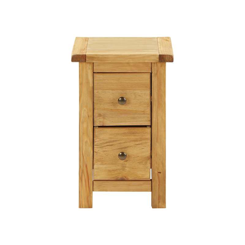 Aubusson 35cm W Bedside Table, Waxed, Antique Brass