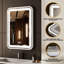 Miroir de salle de bain pour salle de bain avec lumière pour mur Miroir de maquillage à cadre 36 x 28 à DEL Smart Smart