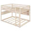 Lit superposé en bois avec tablettes intégrées, lumières DEL à changement de couleur, panneau perforé et conception convertible-337758257