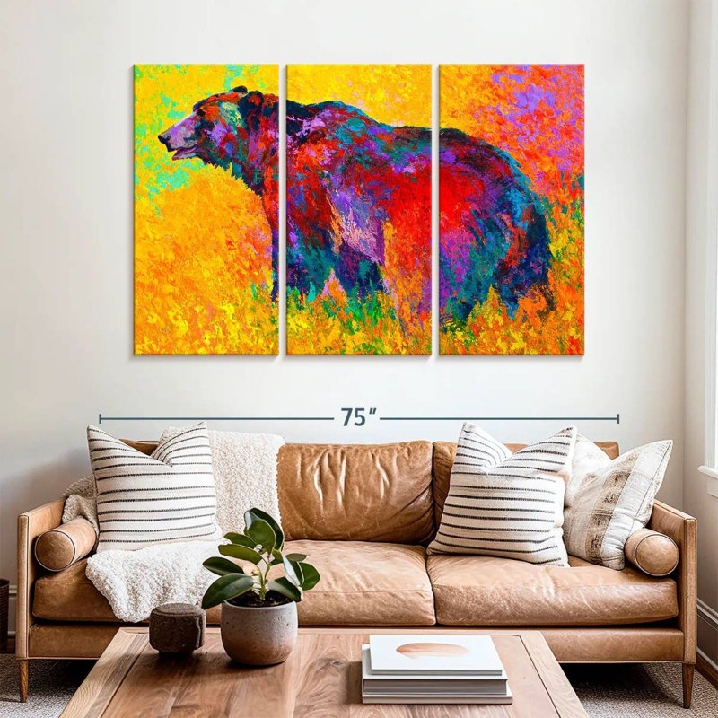 Brampt Into The Wind Grizz, 42" H x 65" W