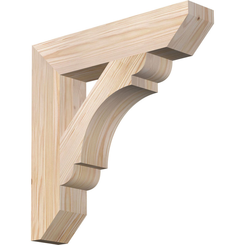 Support en bois / corbeau, Douglas (lisse), H 18 po x l 3,5 po x P 18 po