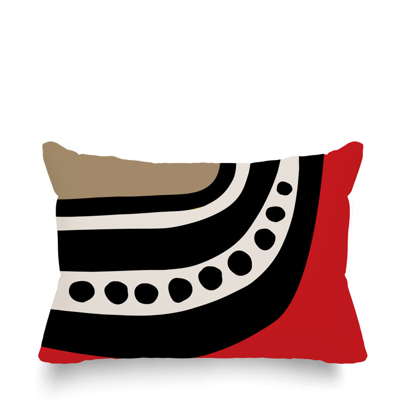 Coussin lombaire réversible intérieur / extérieur Sofi Minimalist, H 14 po x l 20 po, Rouge