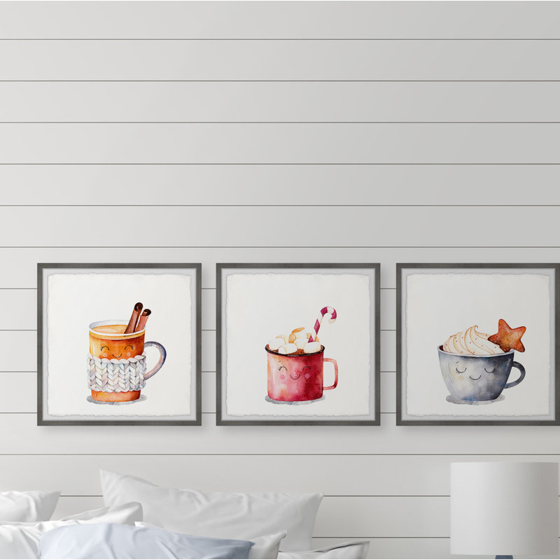 Chastain Chastain Cold Christmas Treats - 3 Piece Single Picture Frame Painting, 30cm H x 61cm W x 3.81cm D