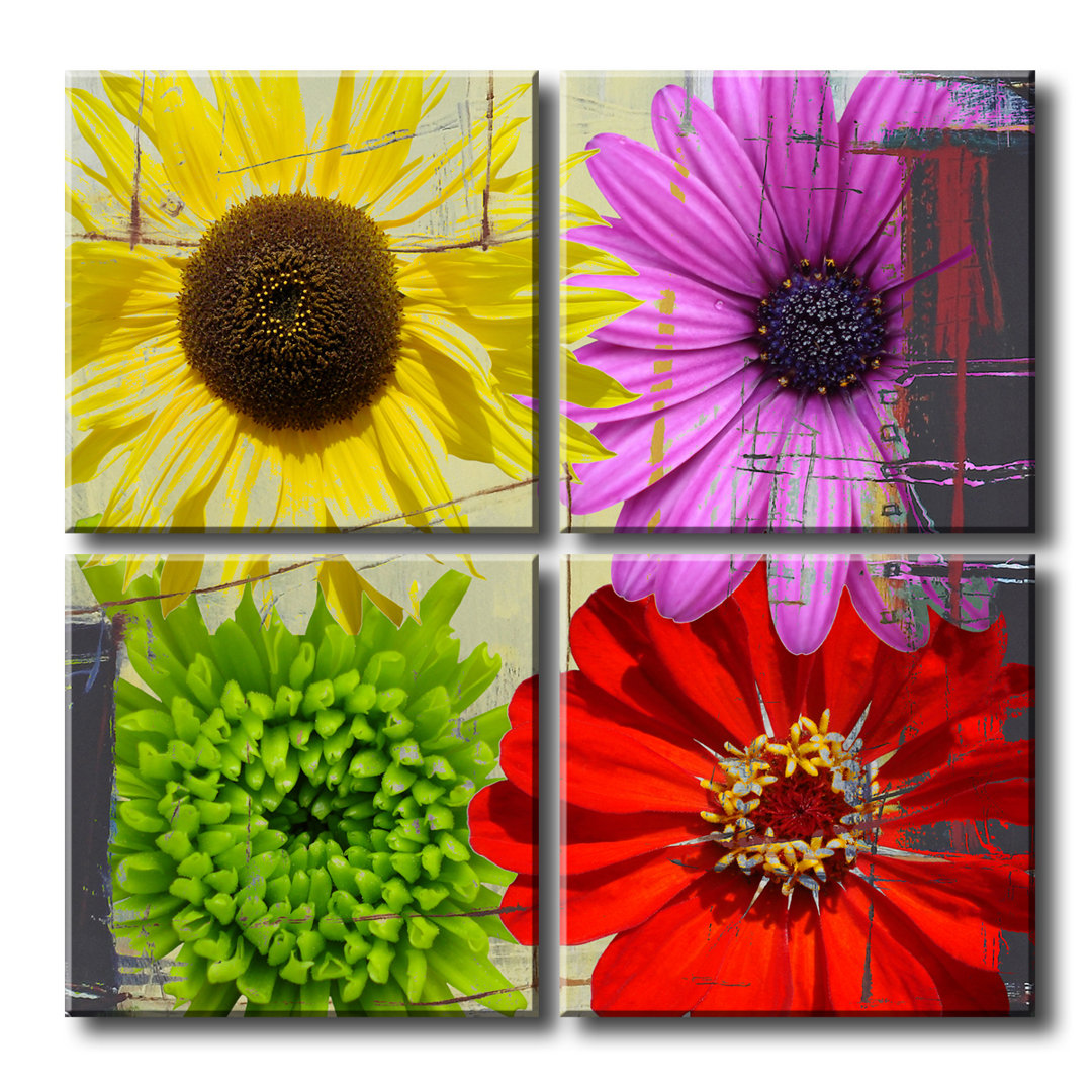 Painted Petals XXXVIII by Tristan Scott - 4 Piece Wrapped Canvas Graphic Art Print Ebern Designs 