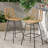Adkisson 2 - Piece Outdoor Bar Stools Modern Appearance, Rounded Edges, , Black Iron Frame