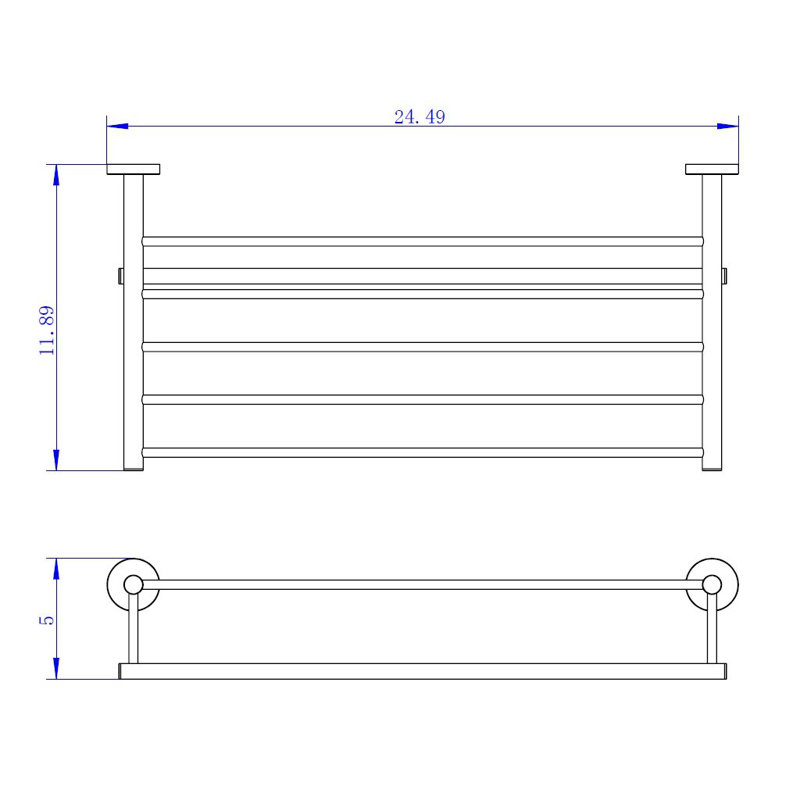 Smart Towel Shelf - Wall Mount - 24" Brass/Matt Black