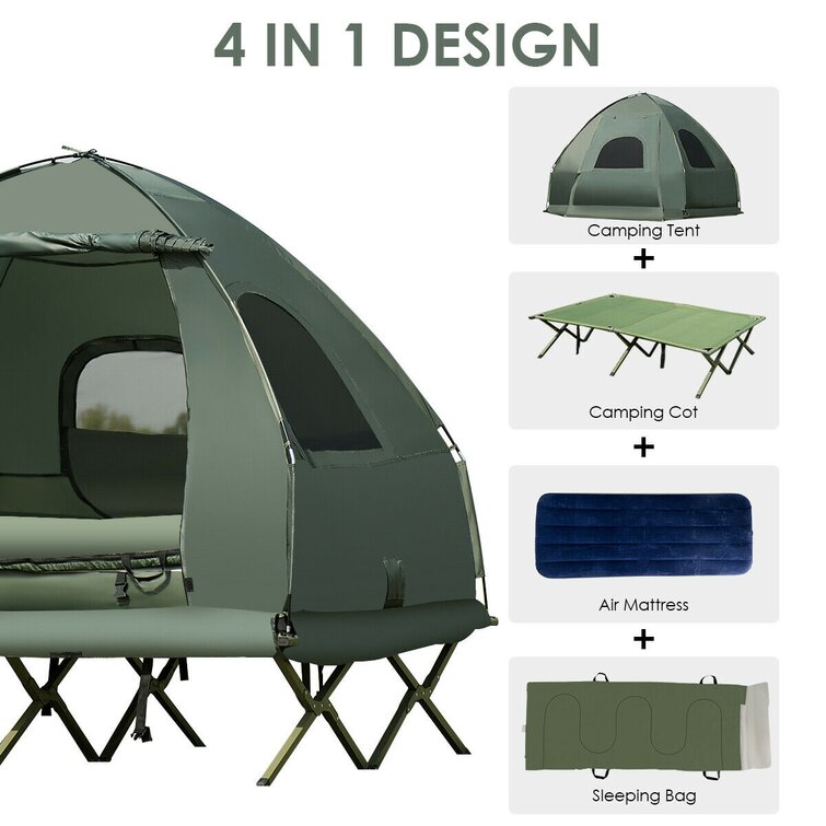FRESCOLY Outdoor Camping Tent with Sleeping Bag And Air Mattress & Reviews