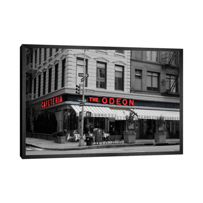 Odeon Corner in Black and White 1 Piece Wall Art on Canvas