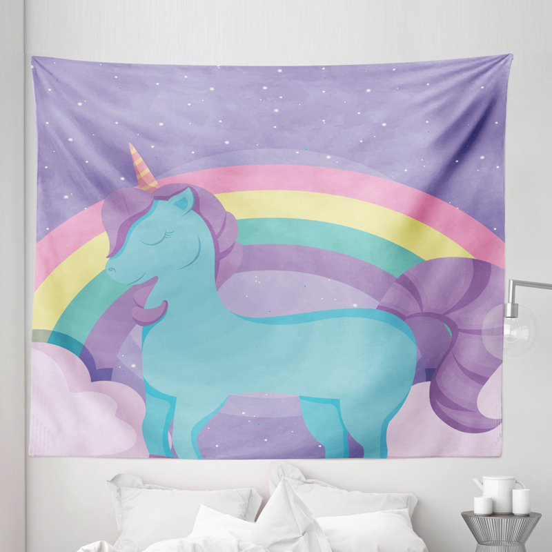 Pony Rainbow Dreamy Tapestry, 264.16cm H x 223.52cm W
