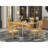 5 Piece Dinette Set for 4 Includes a Rectangle Dining Room Table with Dropleaf and 4 Linen Fabric Kitchen Dining Chairs, 36x54 Inch, Oak-618128016-630024022-626802734