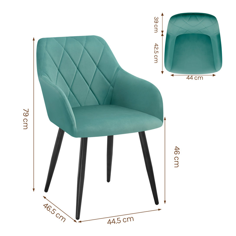 Alvion Upholstered Dining Chair, Turquoise
