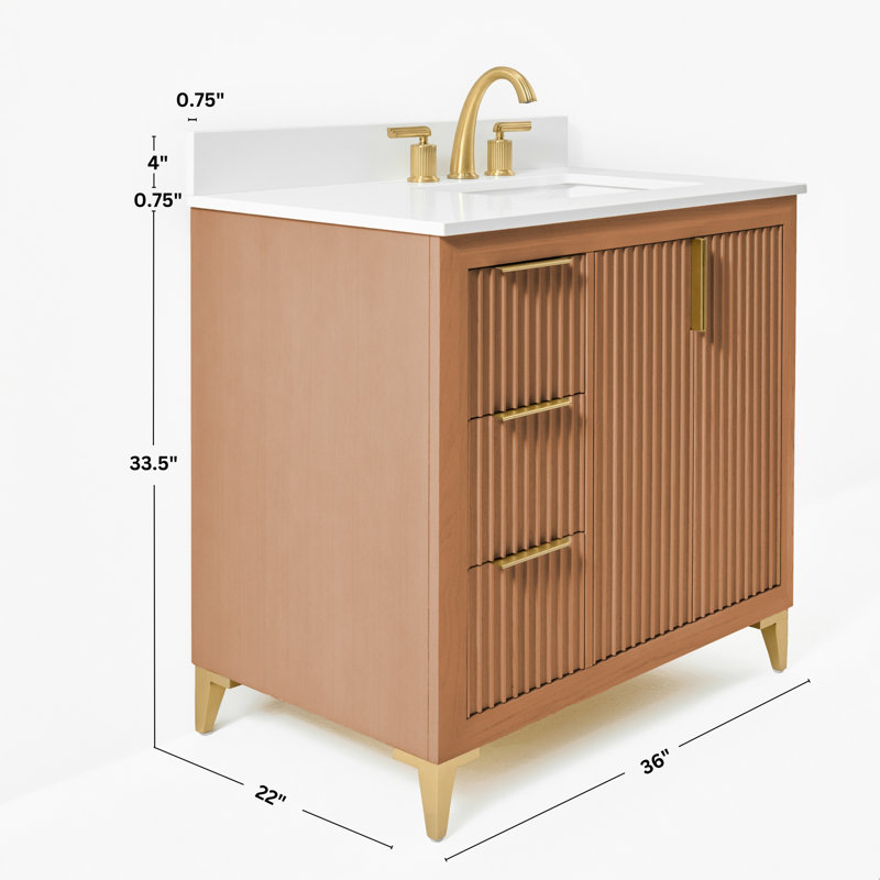 Turlington Freestanding Standard Bathroom Vanity with Top, 36", Sienna