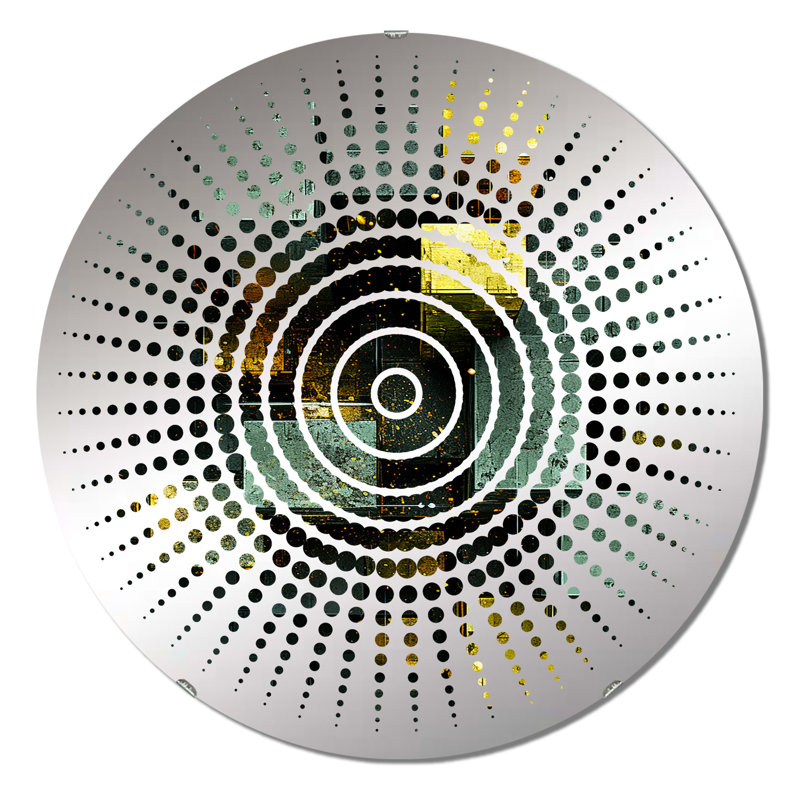 Eib - Miroir mural Sun Circles, 23,6 po x 23,6 po, Emerald Reflections Abstract Cubist II