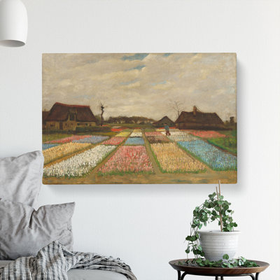 Flower Beds In Holland by Vincent Van Gogh - Wrapped Canvas Painting