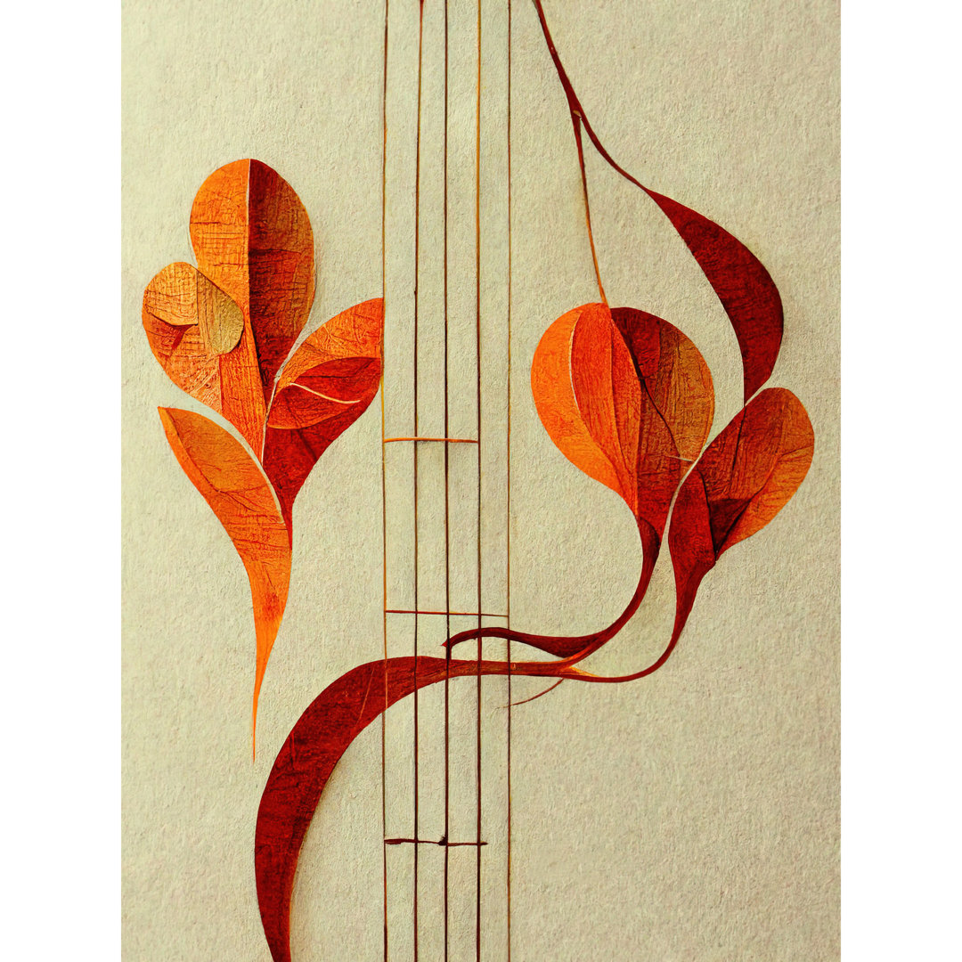 Abstract Autumn Musical Notes Music Staff - Print