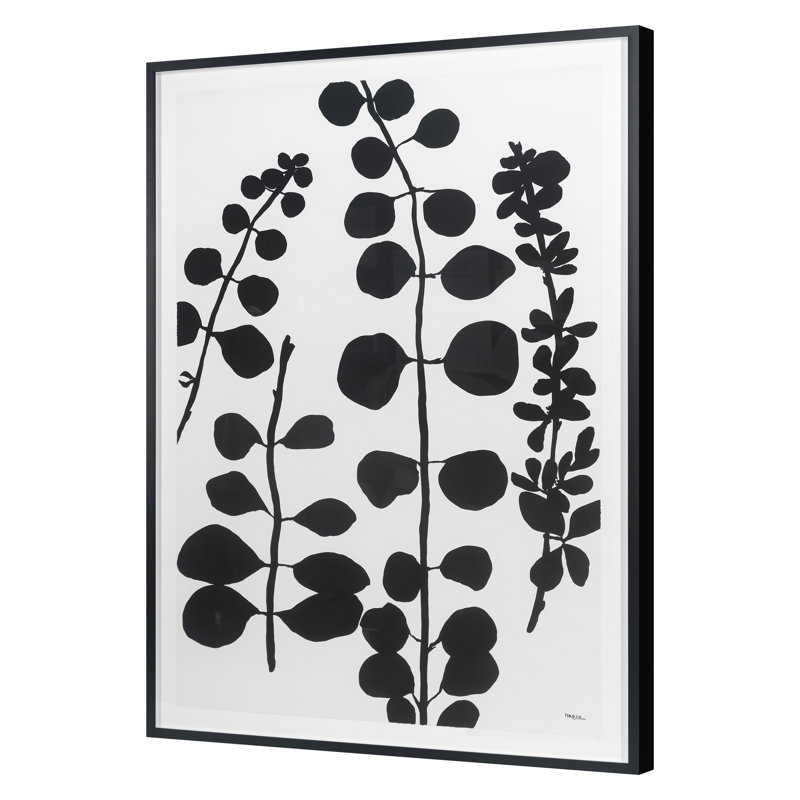 Été 2019 noir gris 1 encadré sur papier par Hable Construction Print, H 31 po x l 19 po