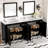 Retro Style Double Bathroom Storage Vanity Set With Double Ceramic Sinks