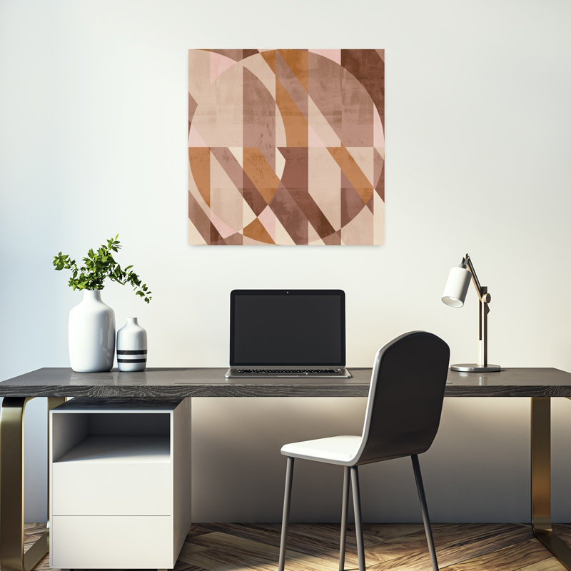 Art contemporain, art abstrait géométrique rétro, H 18 po x l 18 po