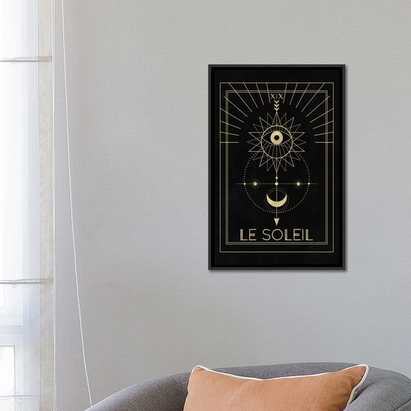 « le soleil », impression sur toile, H 26 po x l 18 po x P 1,5 po, Toile avec cadre noir, Pas de tapis