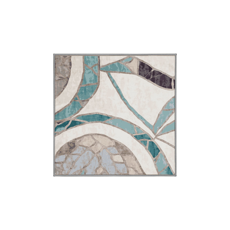 Tapis gris soyeux et moelleux, Carré 7 pi