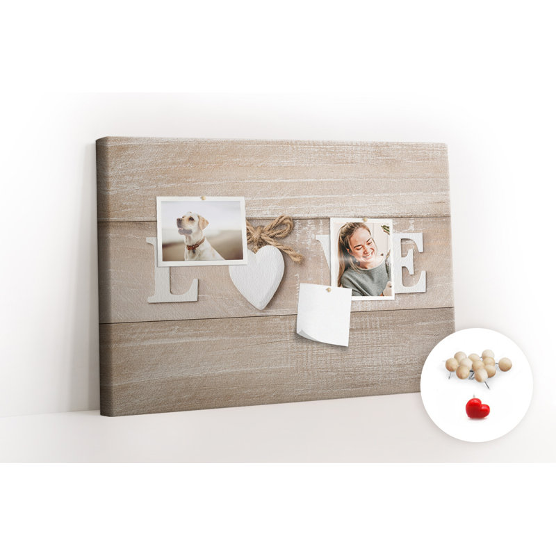 Wall Mounted bulletin board print wall art notice boards decorative corkboard Love word