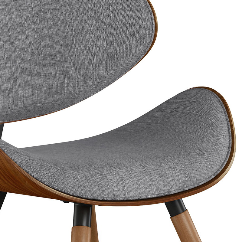 Gray Linen Upholstered Mid-Century Modern Side Chair