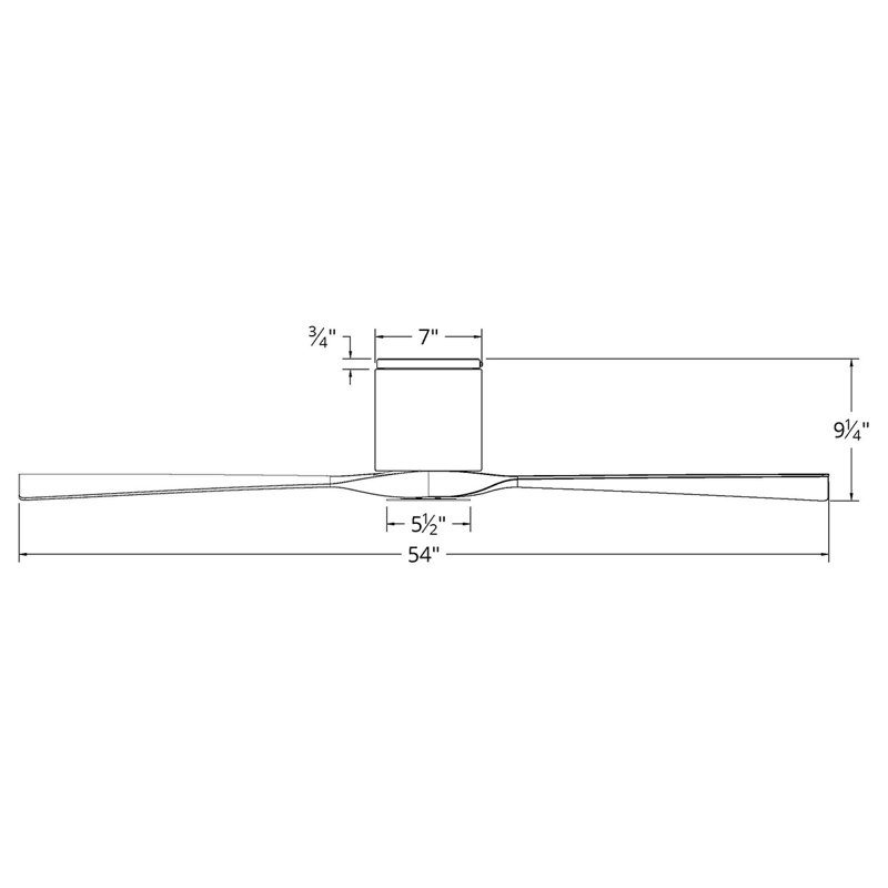  Ventilateur de plafond encastré à 3 pales 54 po noir mat / noir vieilli avec télécommande Koe, Noir mat / koa patiné