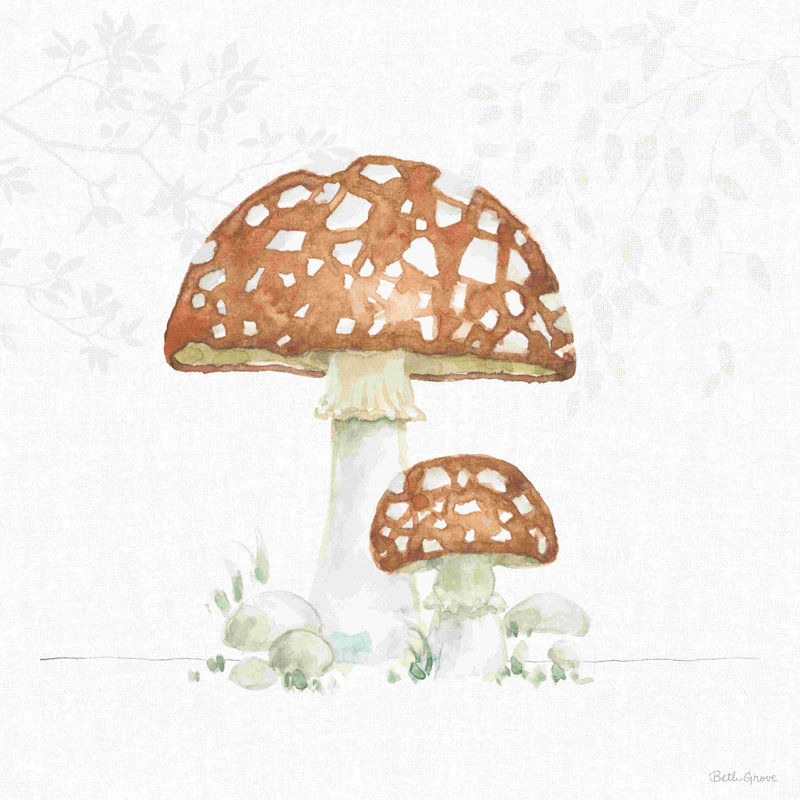 «Woodland Love VII» par Beth Grove - Peinture, Papier avec cadre simple argenté, Non, H 30 po x l 30 po