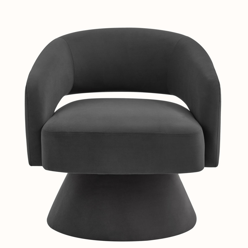 Fauteuil demi-tonneau pivotant l 27,5 po, Gris foncé