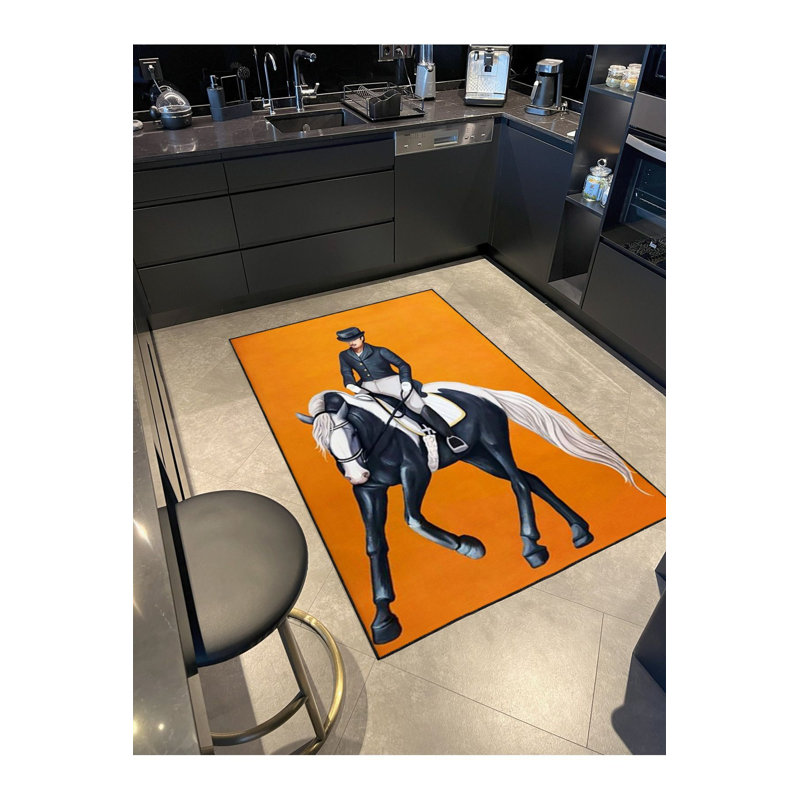 Tapis décoratif animal lavable à la machine, Rectangle 3 pi 3 po x 4 pi 11 po