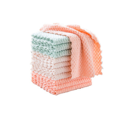 dish towels 10pcs Bamboos Fiber Dishwashing Cloth Multifunctional Double-layer Cloth Household Cleaning Water Absorbing Thickened Kitchen Cleaning Cloth
