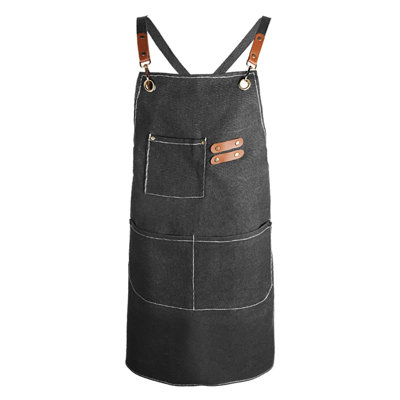 Tablier de chef en toile avec grandes poches