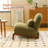 Cute Accent Chair With Solid Wood Legs, Velvet Living Room Chair With Soft Cushion, Cozy Bedroom Chair, Comfy Armless Reading Chair For Apartment, Waiting Room, Balcony (Green)-140823976