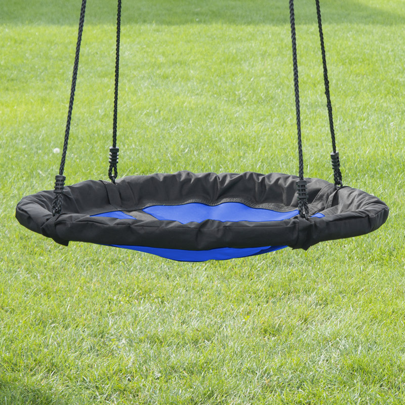Steel Web/Saucer Swing with Chains and Hooks, Blue