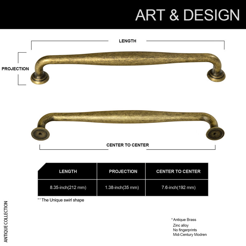 7 9/16" Centre To Centre Sturdy Bar Pull Multipack, Gold